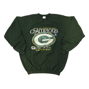 Vintage 2002 Gildan Packers Champions Green Crewneck Size L